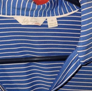 Womens Lady Hagen blue Striped golf shirt Size Small